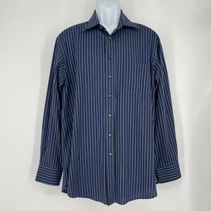 Scott Barber Men's Blue  Striped Long Sleeve Shirt Size L‎
